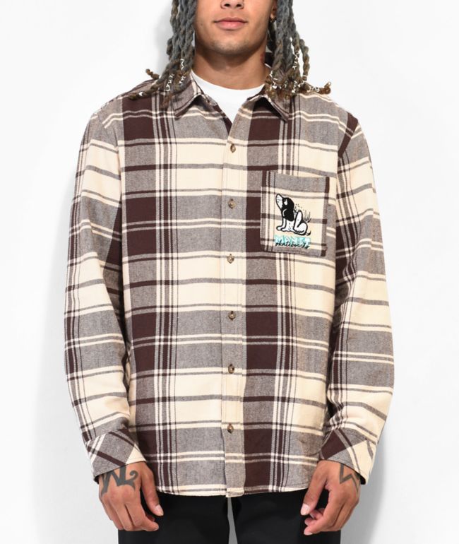 Woof Tan & Brown Flannel