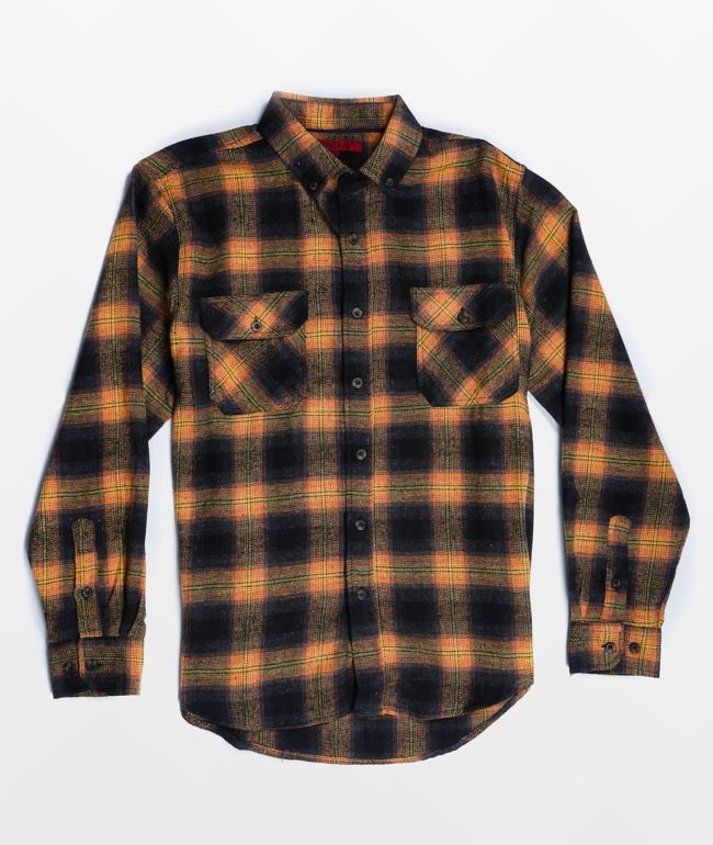 Montage Brown & Black Plaid Flannel Shirt