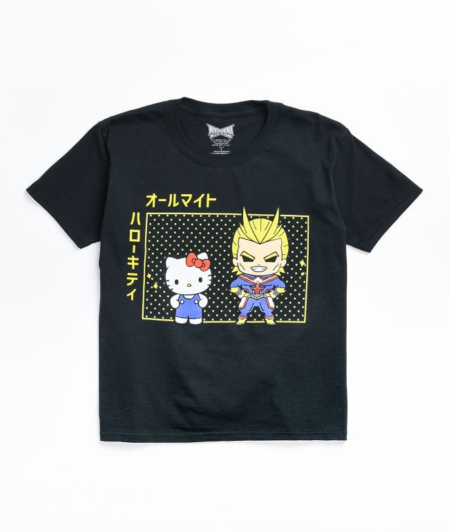 My Hero Academia x Hello Kitty And Friends Black TShirt