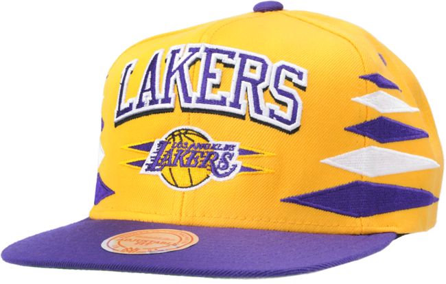 Nba Mitchell And Ness Lakers Diamond Yellow Snapback Hat Zumiez