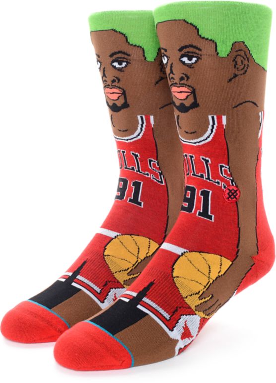 Nba Stance Rodman Cartoon Crew Socks Zumiez