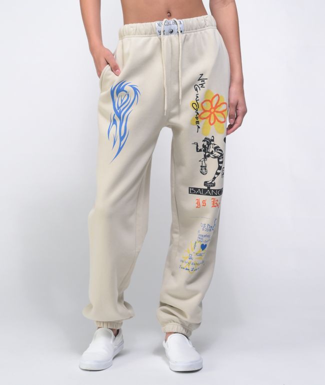 cream sweatpants women