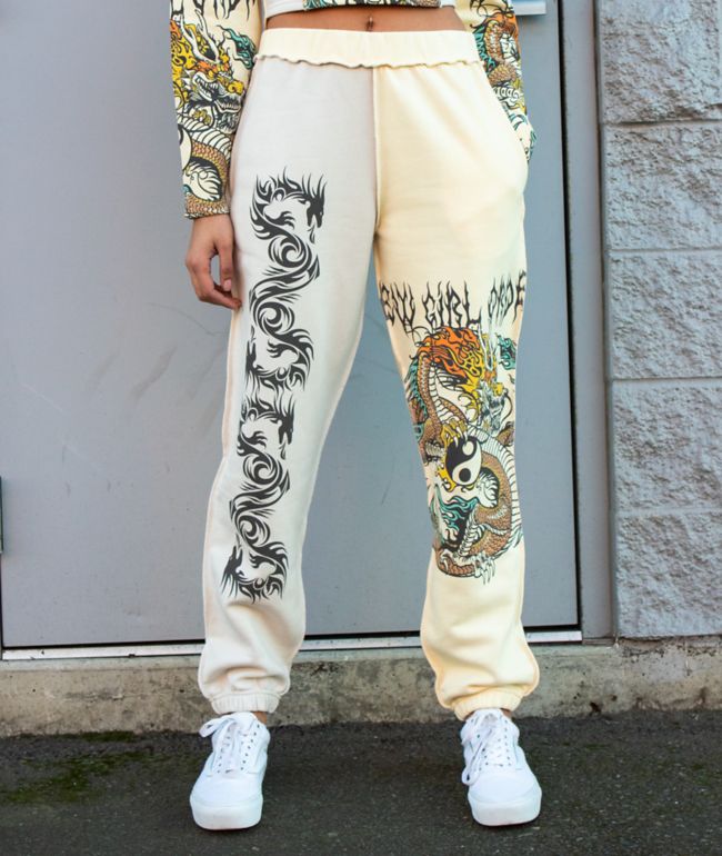 NGOrder Yin Yang Dragon Panel pantalonera amarilla y beige