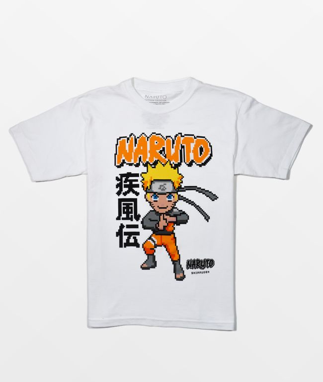Naruto Kids' Pixel White T-Shirt