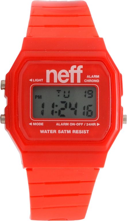 red digital watch