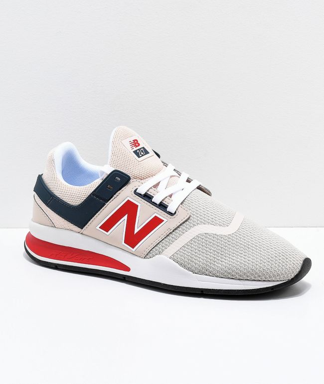New Balance 247 Grey, White & Red Shoes