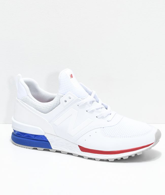 New Balance Lifestyle 574 Sport zapatos blancos, rojos y azules | Zumiez