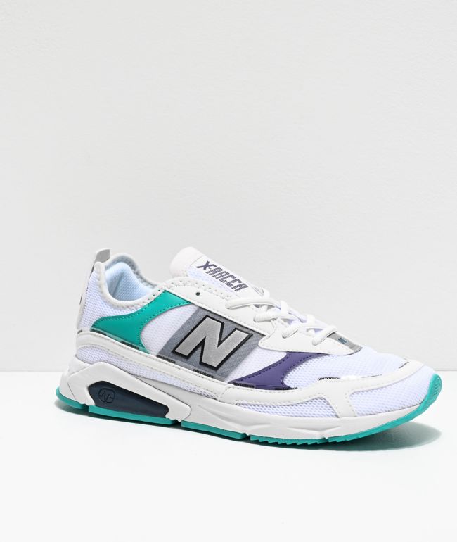 Short life extremely widower New Balance Lifestyle X-Racer White, Violet & Green Shoes