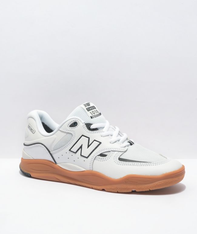 New Balance Numeric 1010 Tiago White & Gum Leather Skate Shoes | Zumiez