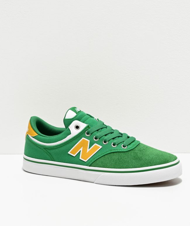 New Balance 255 zapatos skate verdes y amarillos