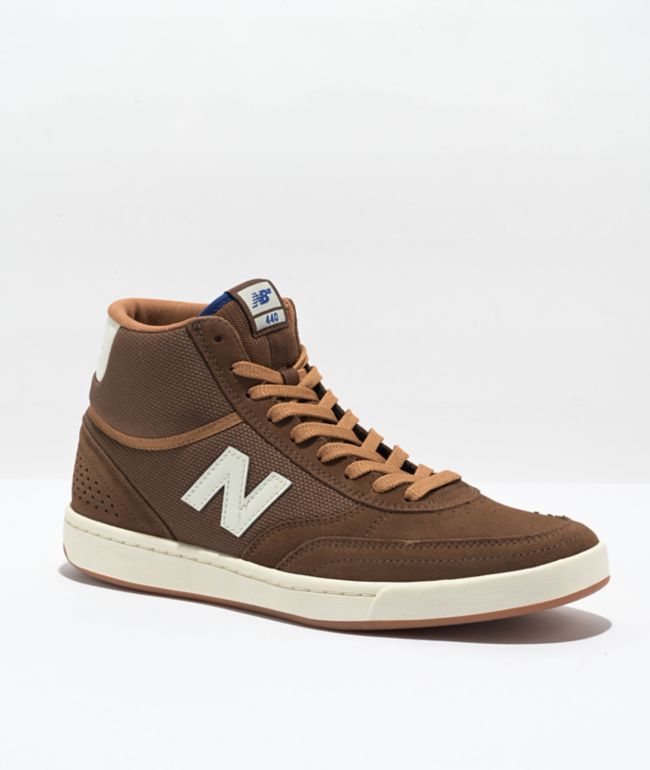 New Balance Numeric 440 Brown & Cream High Top Skate Shoes 