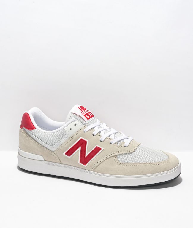 New Balance Numeric AM574 White, Red & Blue Skate Shoes