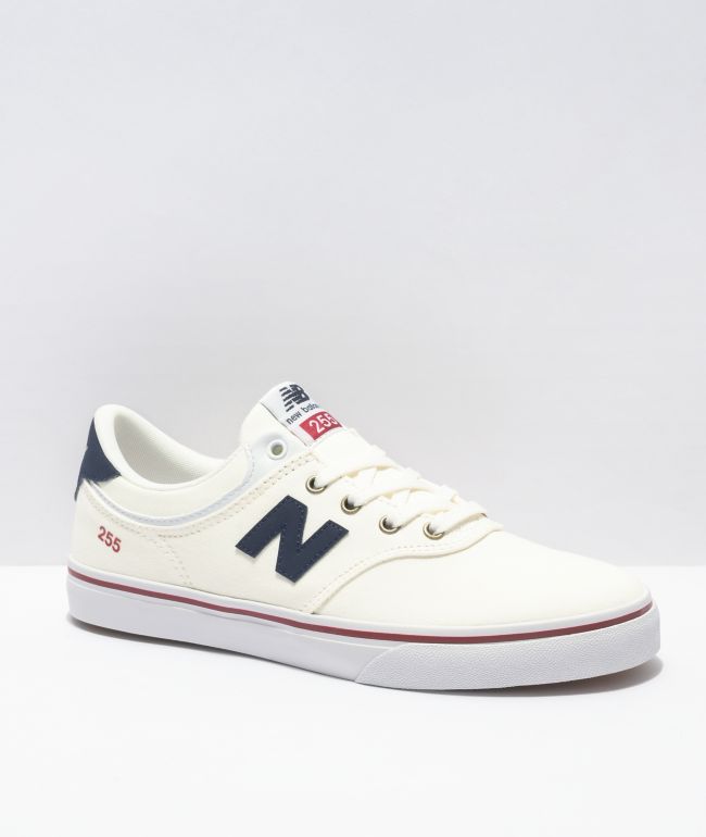 New Balance Numeric Boys 255 White, Blue & Red Skate Shoes