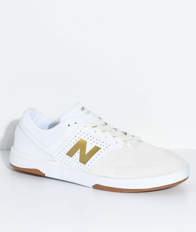 New Balance Numeric PJ Stratford 533 V2 White & Gold Skate Shoes