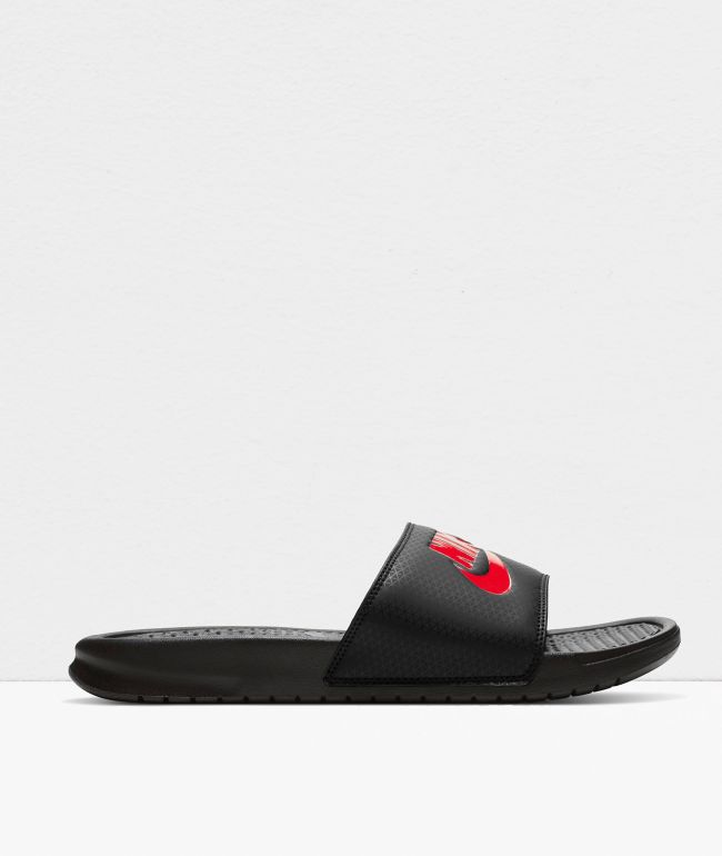 nike benassi black red