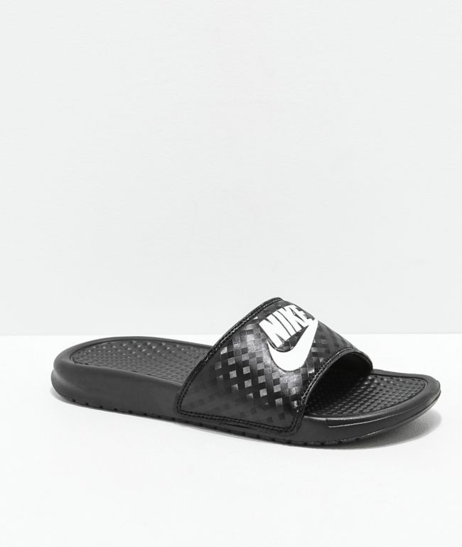 nike flip flops white and black