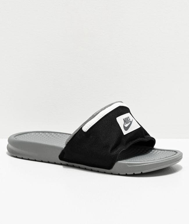 sneeuw voorbeeld dosis Nike Benassi Fanny Pack Black & Grey Slide Sandals