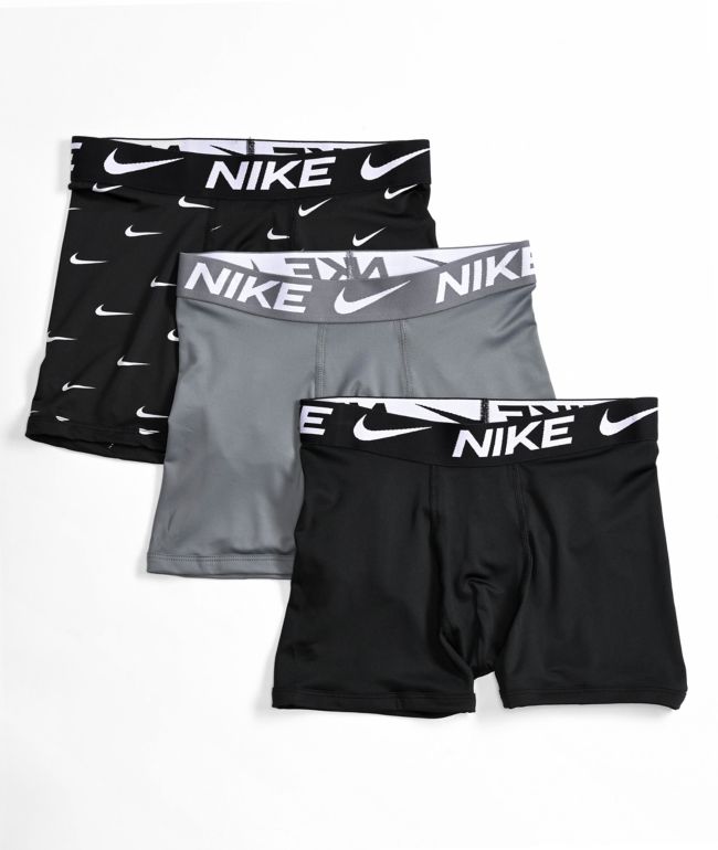 Nike Black & Grey 3-Pack Boxer Briefs