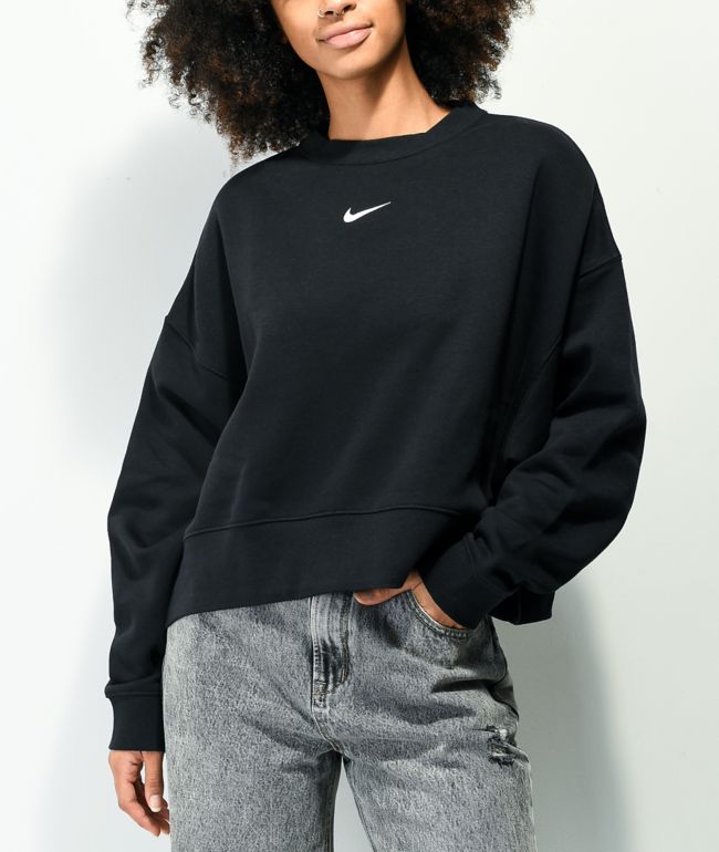 manipuleren Vervolgen Aanvankelijk Nike Essentials Collection Black Crop Crewneck Sweatshirt