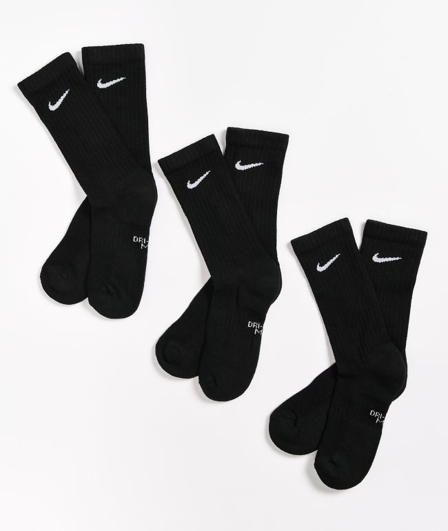 Nike paquete de 3 calcetines negros para niños