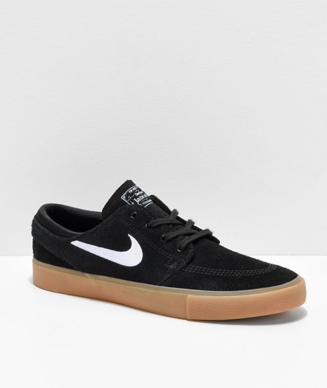 Nike Janoski RM SE Black & Gum Suede Skate Shoes