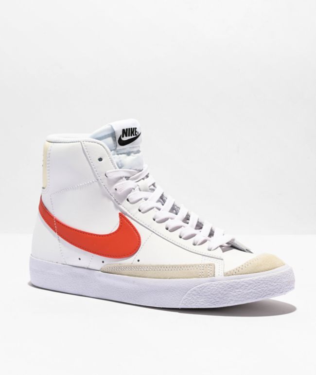 reservoir altijd Onderscheid Nike Kids Blazer '77 Mid White & Picante Red Leather Shoes