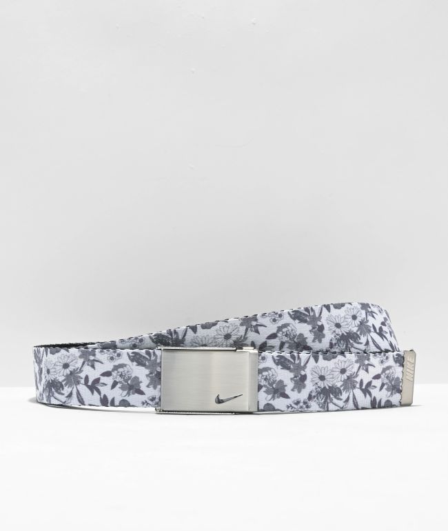 Nike Reversible White Floral Print Web Belt