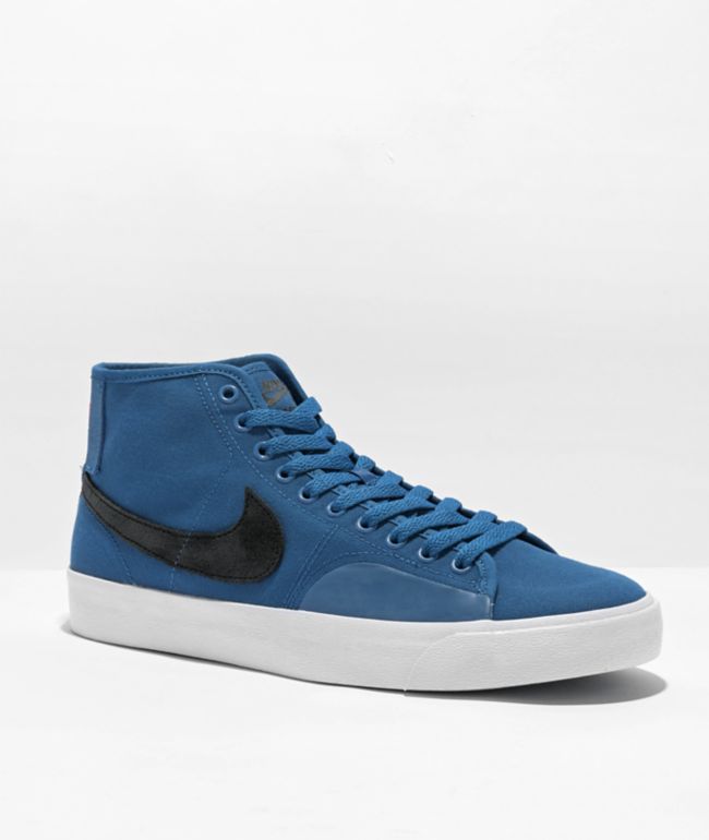 Besugo Cierto Turbulencia Nike SB BLZR Court Mid Premium Blue & Black Skate Shoes