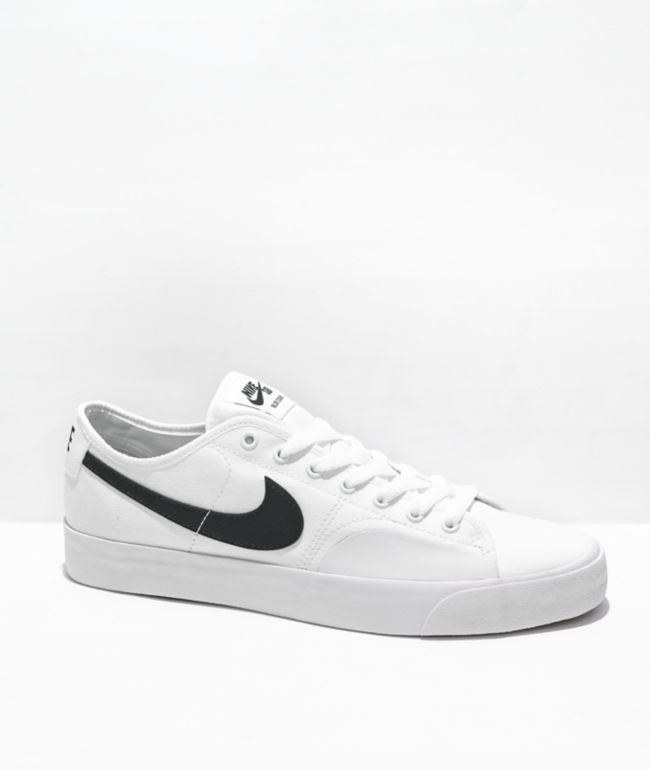 Nike SB BLZR Court White & Black Skate Shoes