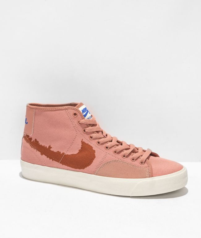 Nike SB Blazer Court Mid Rose & Sienna Skate Shoes