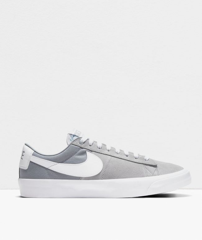 Nike SB Blazer GT Grey & White Skate Shoes
