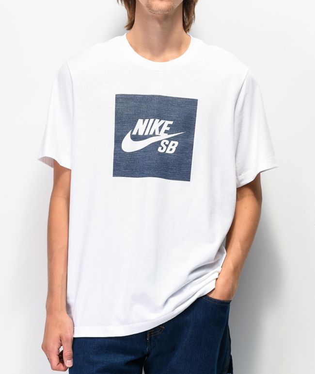 Prevalecer Actriz Mm Nike SB Chambray Logo camiseta blanca