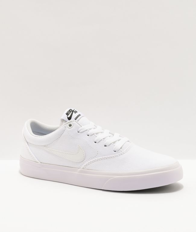 Nike SB Charge White Skate Shoes | Zumiez