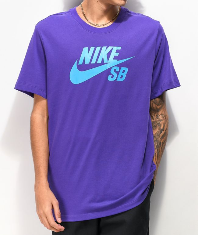 purple and turquoise nike shirt