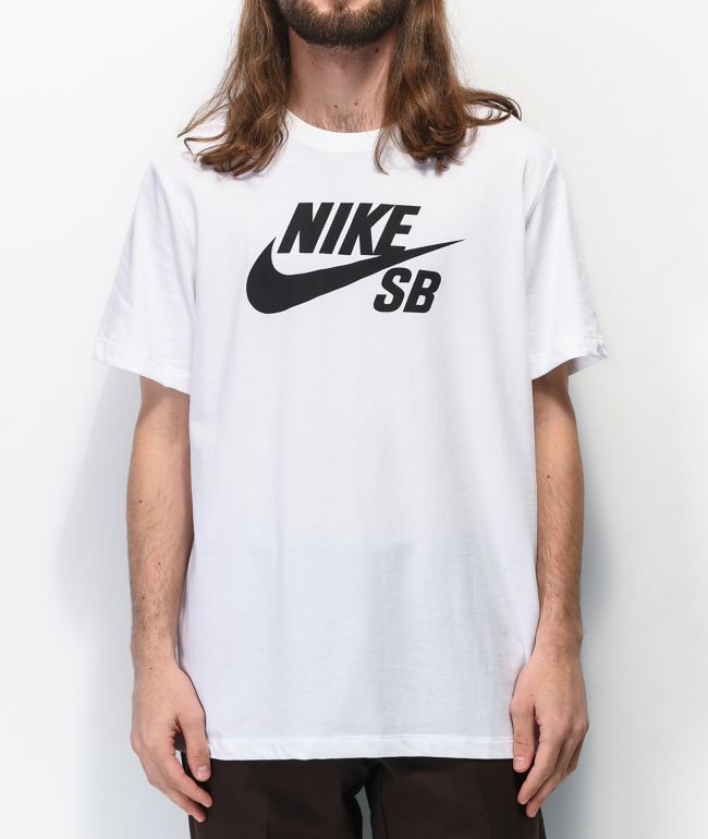 Nike SB Dri-Fit Logo camiseta blanca y negra | Zumiez