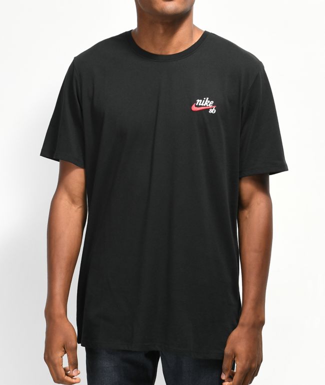 dramático lb virar Nike SB Dri-Fit Script Black T-Shirt