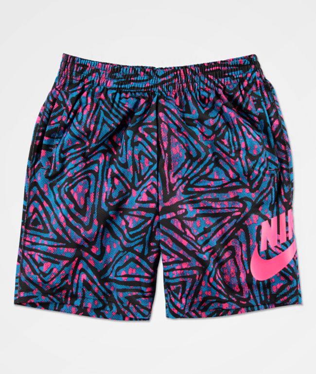 blue and pink nike shorts