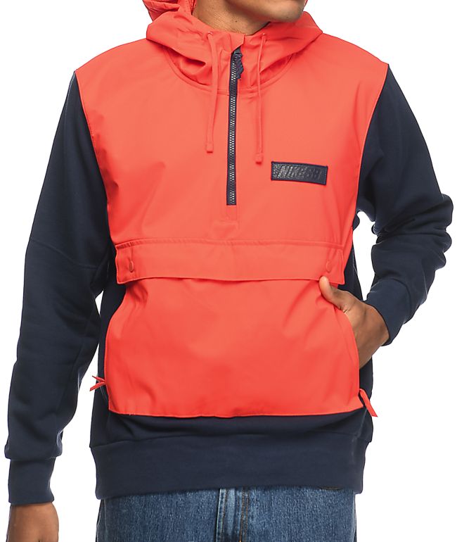 Nike SB Everett Max chaqueta anorak en colores naranja y azul marino |  Zumiez