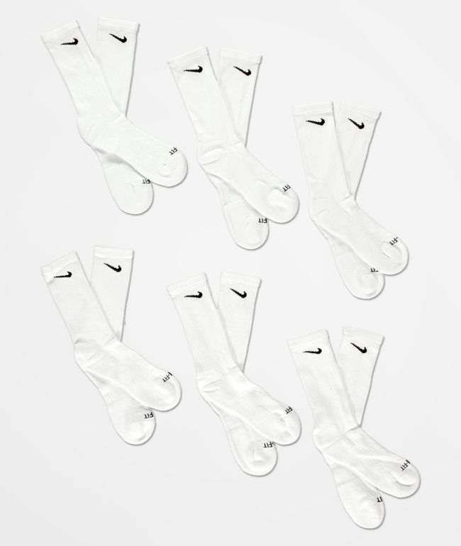 Nike SB Everyday Plus 6 Pack White Crew Socks