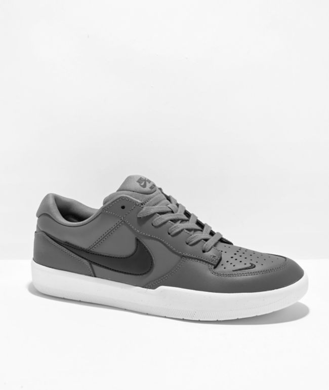 número dignidad Aparecer Nike SB Force 58 Premium Leather Grey, Black & White Skate Shoes
