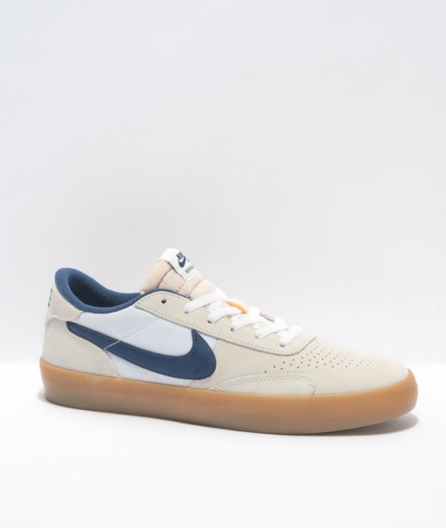 Nike SB Heritage Vulc White, Navy, & Gum Skate Shoes