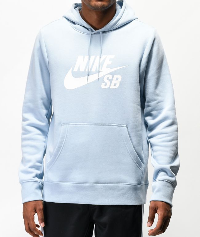 Nike SB Icon Light Blue Hoodie | Zumiez