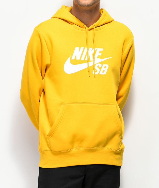 Nike SB Icon Ochre sudadera con capucha amarilla | Zumiez