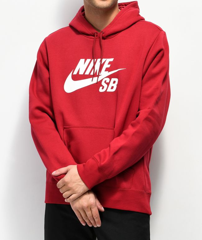 all red nike sweater