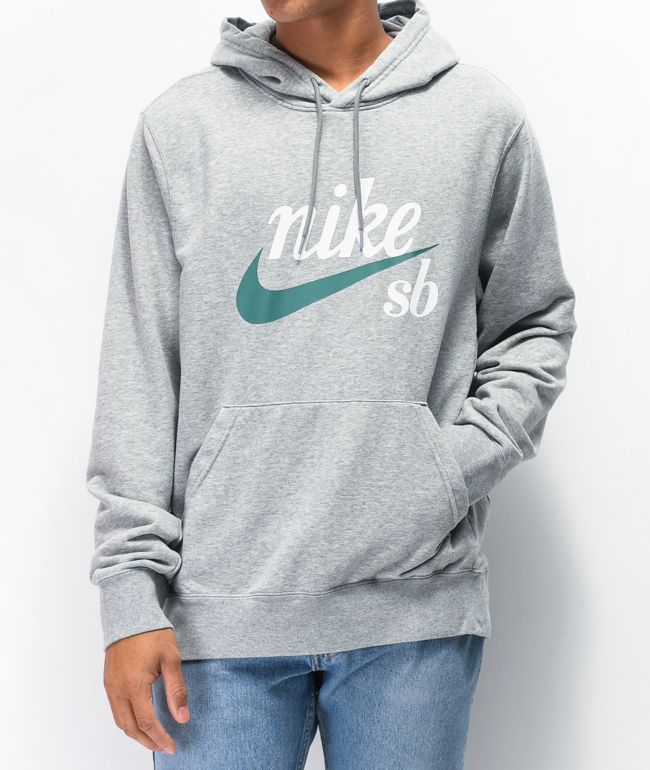 Nike SB Icon Washed Grey Hoodie | Zumiez