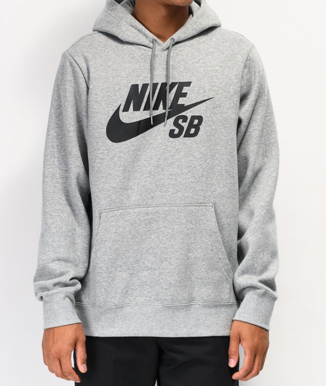 Nike SB Icon sudadera con capucha gris y negra | Zumiez