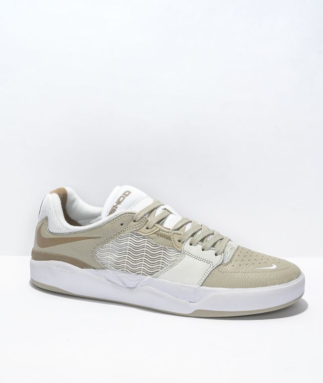 Nike SB Ishod Light Stone, Khaki, & White Skate Shoes