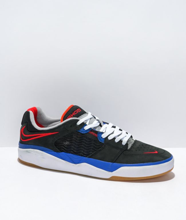 Nike SB Ishod RM zapatos de skate negras, azul marino y rojo universitario