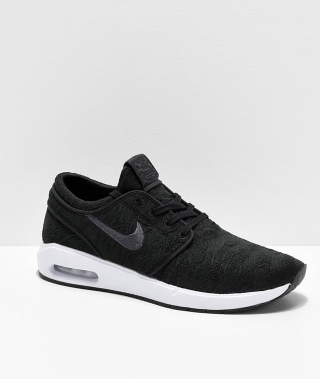 Nike SB Janoski Air Max 2 zapatos de skate en negro y blanco | Zumiez