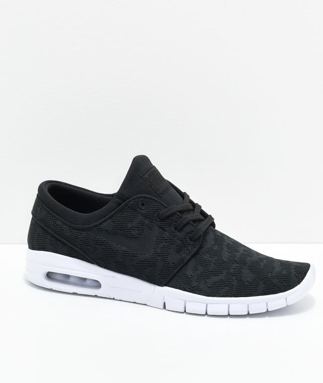 Nike SB Janoski Air Max zapatos de skate negros y blancos | Zumiez